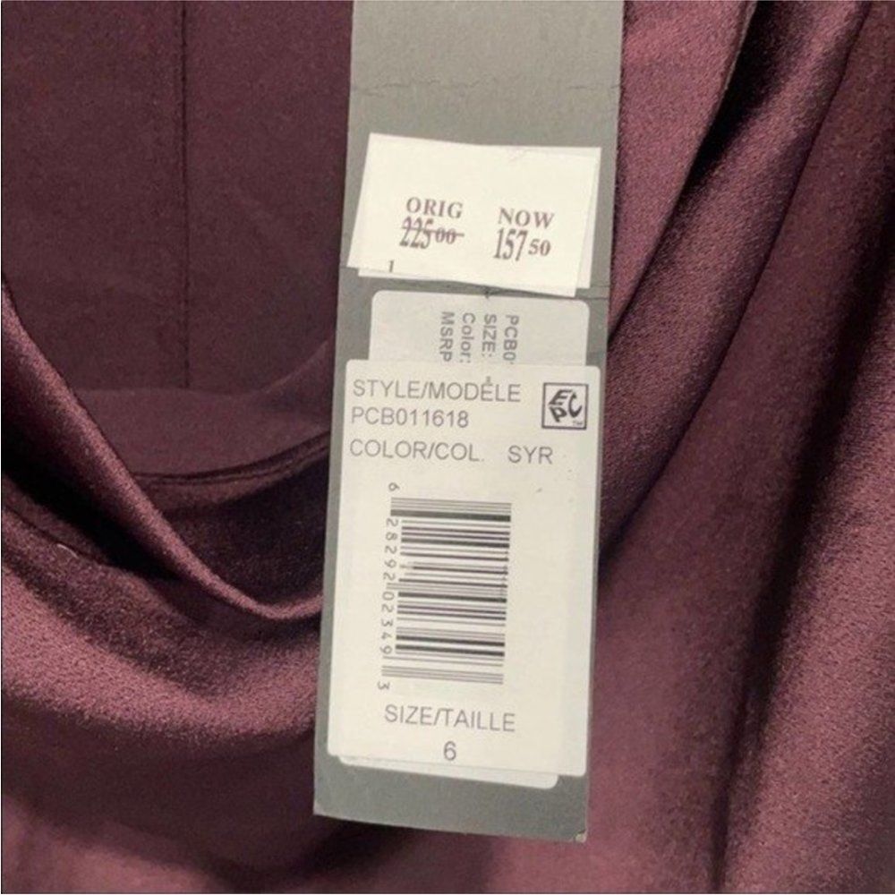 HALSTON Womens Size 6 ASYMMETRIC COWL SATIN TOP - Picture 11 of 11